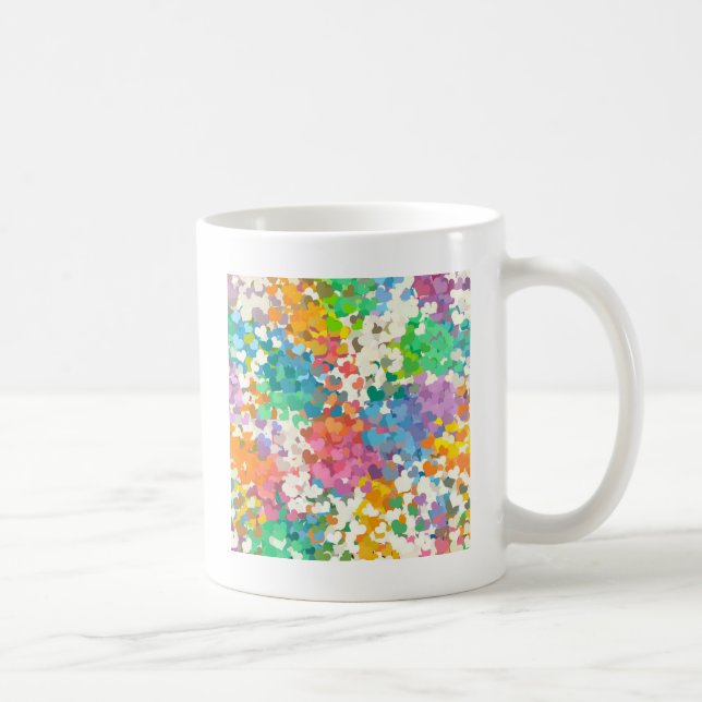 Pastel Confetti Hearts Coffee Mug (Right)