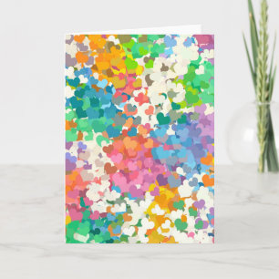 Pastel Confetti Hearts Holiday Card