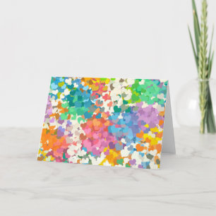 Pastel Confetti Hearts Holiday Card