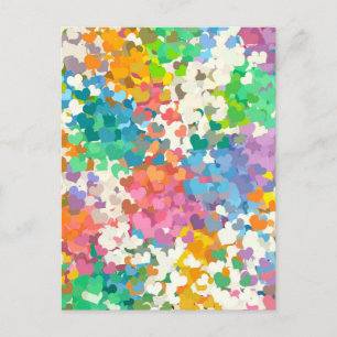 Pastel Confetti Hearts Postcard