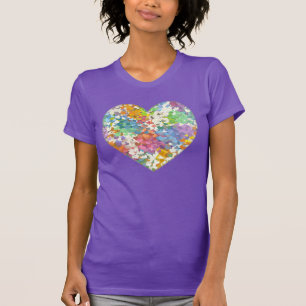 Pastel Confetti Hearts Purple T-Shirt