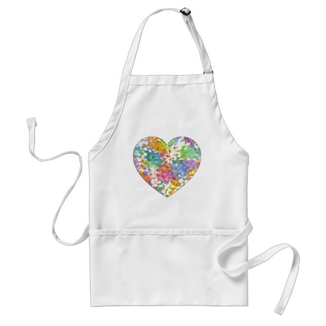 Pastel Confetti Hearts Standard Apron (Front)