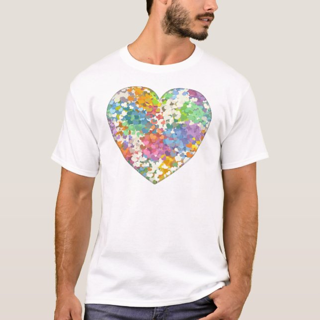 Pastel Confetti Hearts T-Shirt (Front)