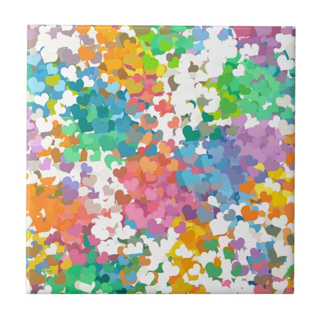 Pastel Confetti Hearts Tile (Front)
