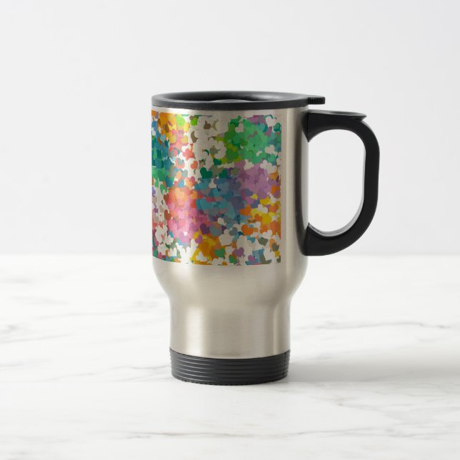 Pastel Confetti Hearts Travel Mug (Right)