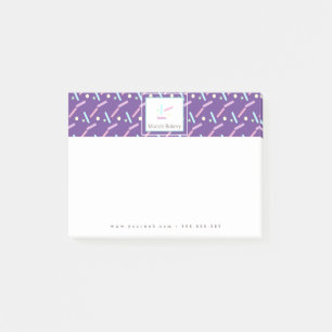 Pastel Confetti Sprinkles Bakery Cake Logo Post-it Notes