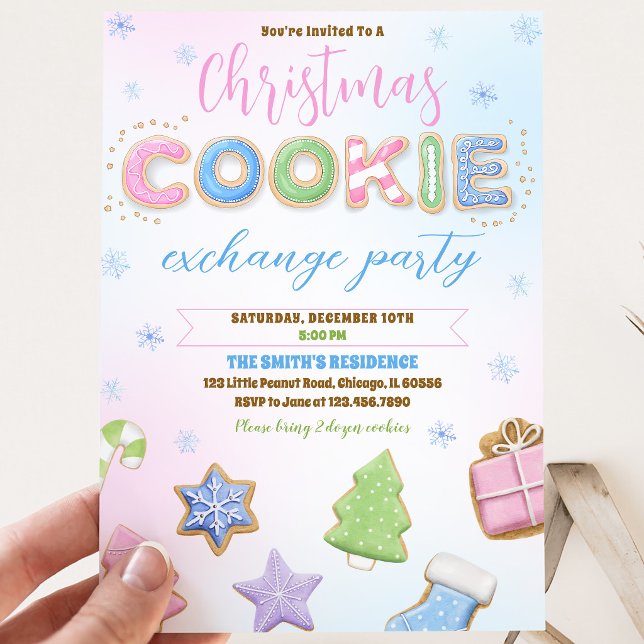 Pastel Cookies Exchange Party Invitation (Creator Uploaded)