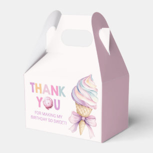 Pastel Coquette Ice Cream Girls Birthday Favour Box