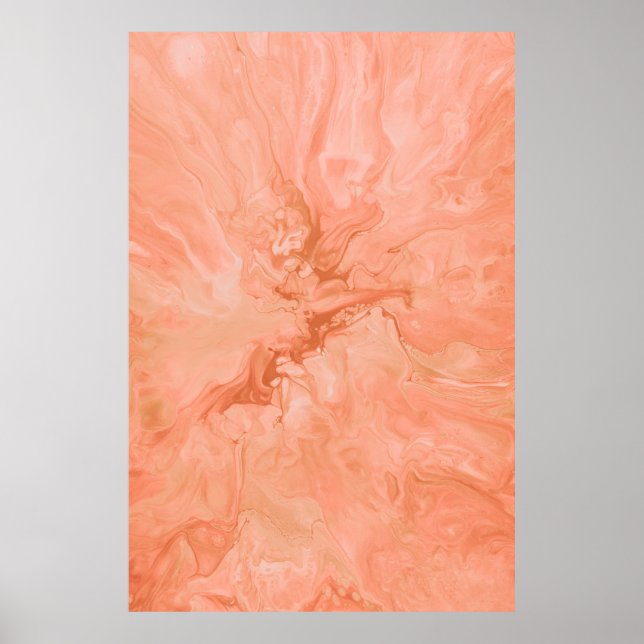 PASTEL CORAL ABSTRACT ILLUSTRATION POSTER (Front)