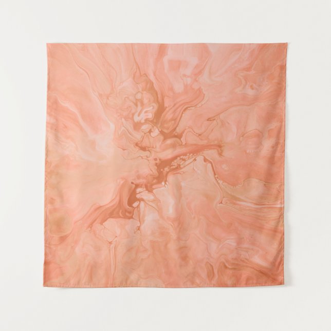 PASTEL CORAL ABSTRACT ILLUSTRATION TAPESTRY (Front)