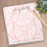 Pastel Coral and Gray Damask Suite for Women Notepad<br><div class="desc">A beautiful peach and feminine design that is perfect for any girly girl or even a bride. If you need to move items around,  click on the design area to make changes.</div>