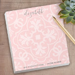 Pastel Coral and Grey Farmhouse Tile for Women Notepad<br><div class="desc">A beautiful peach and feminine design that is perfect for any girly girl or even a bride. If you need to move items around,  click on the design area to make changes.</div>