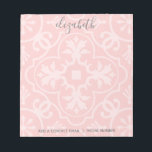 Pastel Coral and Grey Farmhouse Tile for Women Notepad<br><div class="desc">A beautiful peach and feminine design that is perfect for any girly girl or even a bride. If you need to move items around,  click on the design area to make changes.</div>