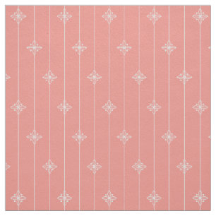 Pastel Coral Colour Floral Pattern Fabric