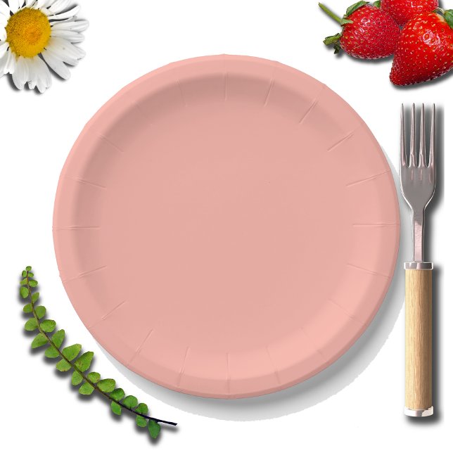 Pastel Coral Reef Solid Colour | Classic | Elegant Paper Plate (Creator Uploaded)