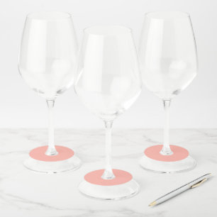 Pastel Coral Reef Solid Colour Classic Elegant Wine Glass Tag