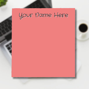 Pastel Coral Unique Personalised Teacher Gifts Notepad