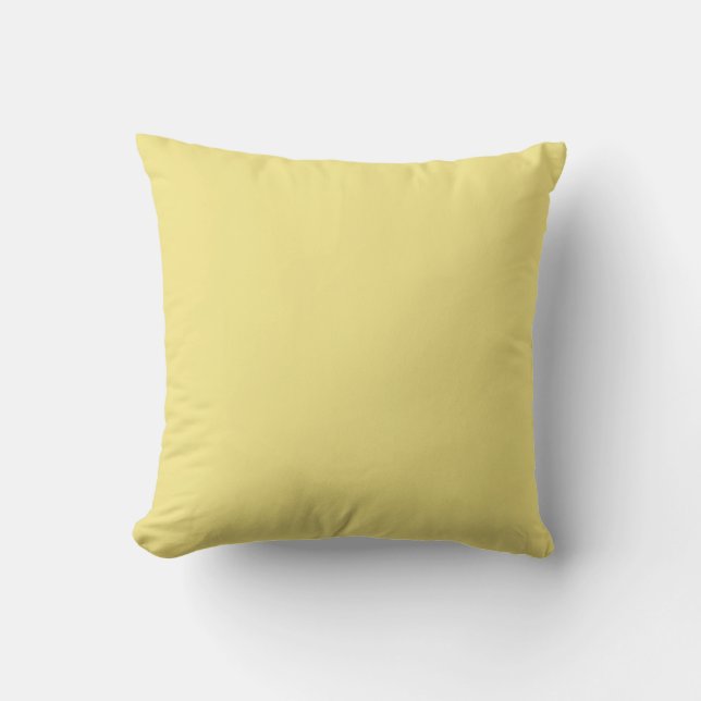 Pastel corn yellow background ready to customise cushion (Front)