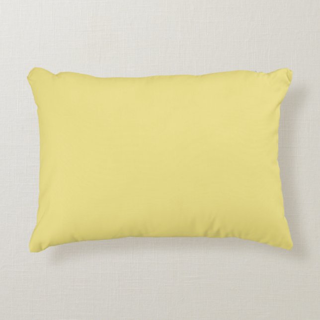 Pastel corn yellow background ready to customise decorative cushion (Front)