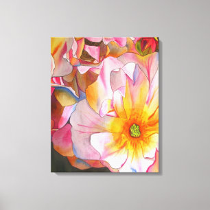 Pastel Cornelia Rose watercolor art painting Canvas Print