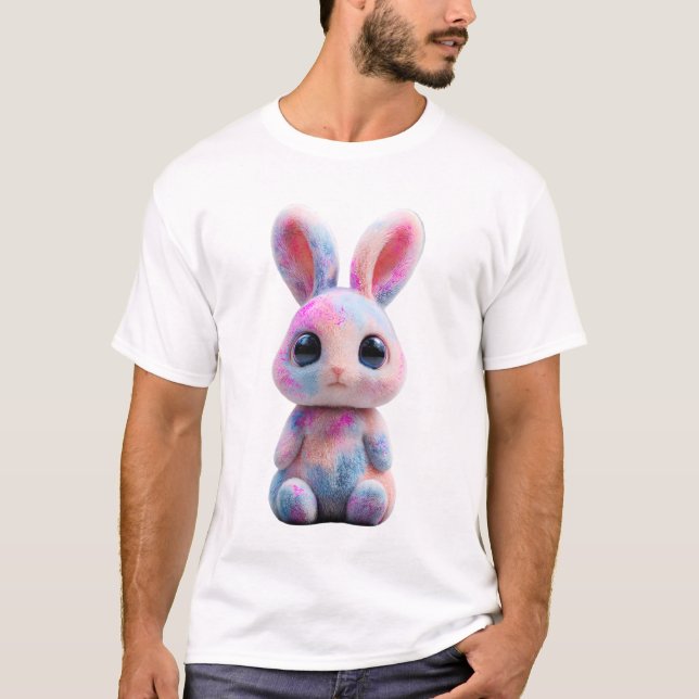 Pastel Cosmic Fluff Bunny Men T-Shirt (Front)
