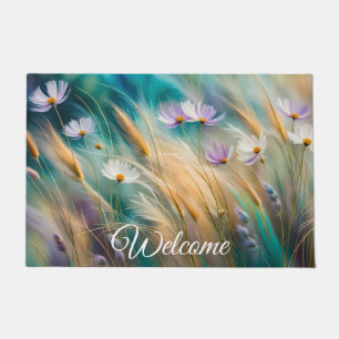 Pastel Cosmos and Grasses, Whispers of Nature Doormat
