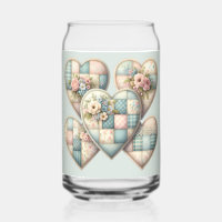 Pastel Cottagecore Patchwork Hearts