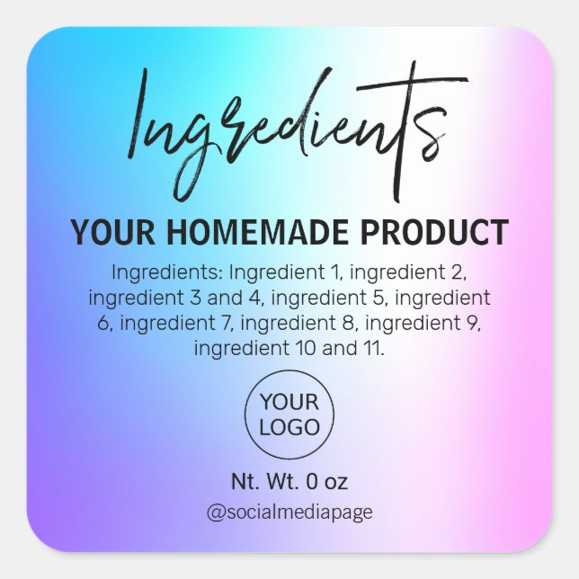 Pastel Cotton Candy Ingredient Labels (Front)