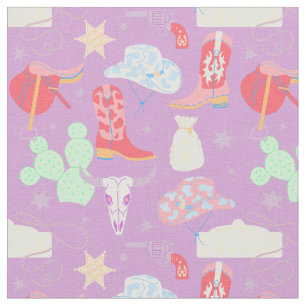 pastel cowgirl wild west saloon fabric