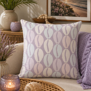 Pastel Cowrie Shell Pattern Lavender Mauve Cushion