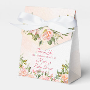 Pastel cream blush pink roses personalised favour box