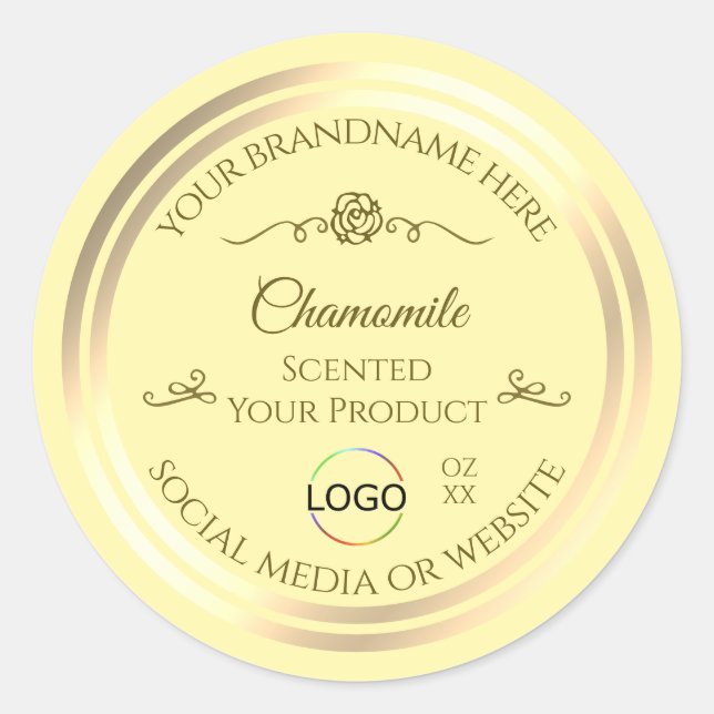 Pastel Cream Product Label Gold Frame with Logo (Front)