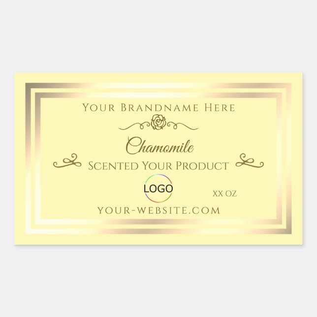 Pastel Cream Product Label Gold Frame with Logo (Front)