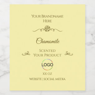 Pastel Cream Product Label Gold Frame with Logo