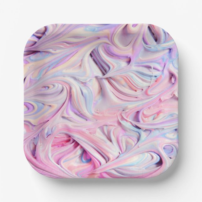 Pastel Creamy Frosting  Paper Plate (Front)