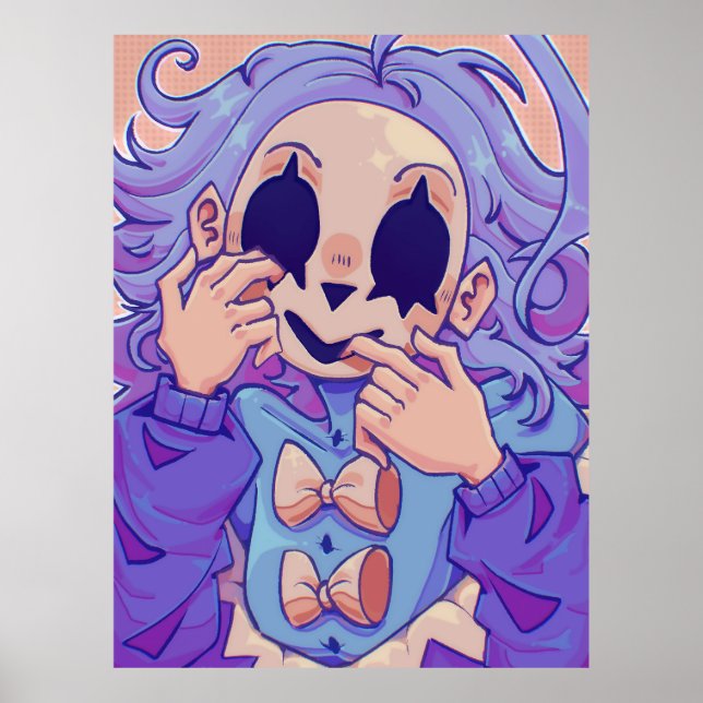 Pastel Creepy Cute Mask Girl Poster (Front)