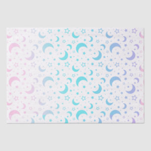 Pastel Crescent Moons and Stars Halloween Tissue Paper