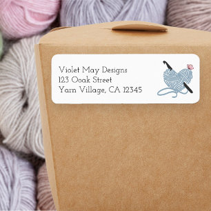 Pastel Crochet Hook Butterfly Yarn Return Address