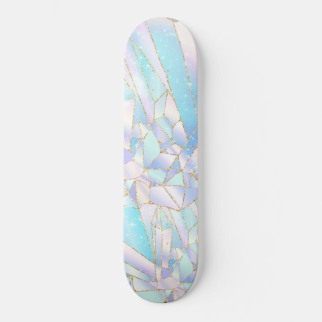 Pastel Crystal GOLD Skateboard Deck (Front)