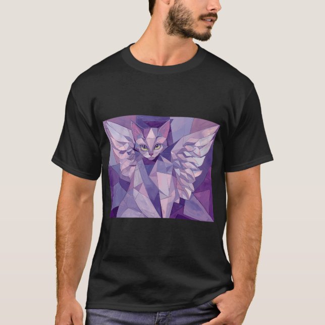 Pastel Cubist Cat T-Shirt (Front)