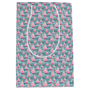 Pastel Cupcake Christmas Trees Medium Gift Bag