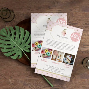 Pastel Cupcake Sweet Treats Bakery Discount Flyer