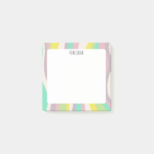 Pastel Curves CUSTOM Chic Monogram Personalized Post-it Notes
