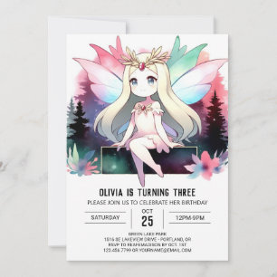 Pastel Custom Fairy Birthday Invitation