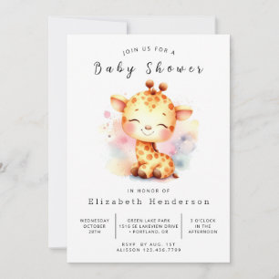 Pastel Custom Giraffe Baby Shower  Invitation