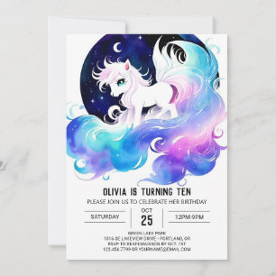 Pastel Custom Horse Birthday Invitation