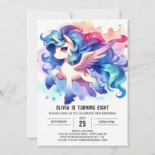 Pastel Custom Horse Birthday Invitation