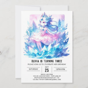 Pastel Custom Princess Birthday Invitation