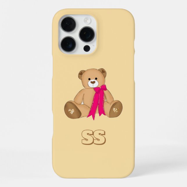 Pastel Cute Bear Case for iPhone 16 Pro Max (Back)