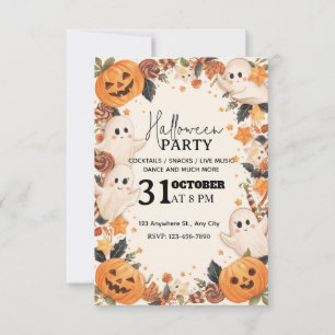 Pastel Cute Halloween Party Invitation – Editable 